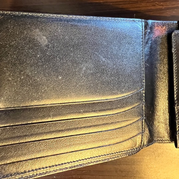 Montblanc genuine cowhide leather trifold wallet in black - Picture 5 of 6